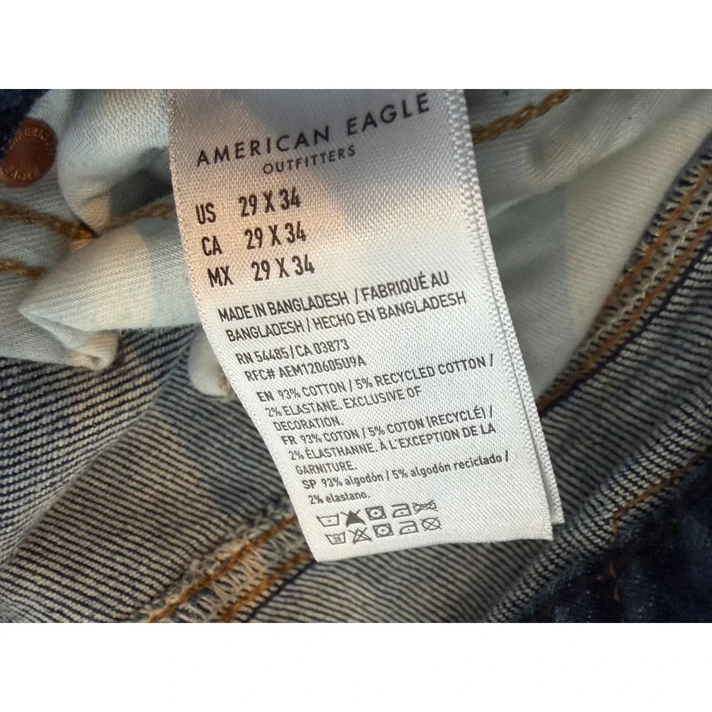 American Eagle Flex‎ Straight Leg Jeans 29x34 Mens NWOT Stretch Denim 29 x 34